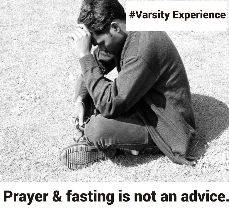 A man engaging in prayer and fasting.